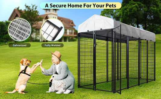 Ease of Cleaning-HITTITE Outdoor Dog Kennel Cat Cage Dog Run Dog Playpen