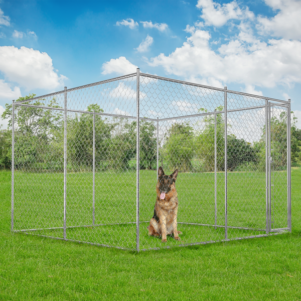 HITTITE 10x10x6 Large Dog Kennel Outdoor, Heavy Duty Dog Cage with Sec