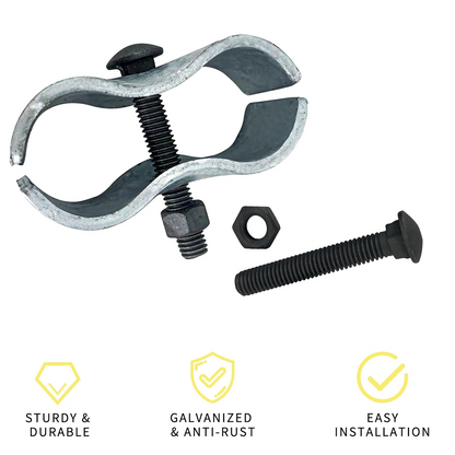 797Audio 8PCS Panel Clamps,Chain Link Fence Parts,Dog Kennel For Round Pipe Frame With 1-5/8"/42mm Diameter,Galvanized Fence,Chain-Link Hardware For Dog Run,Saddle Clamp For Kennel (8 Set)