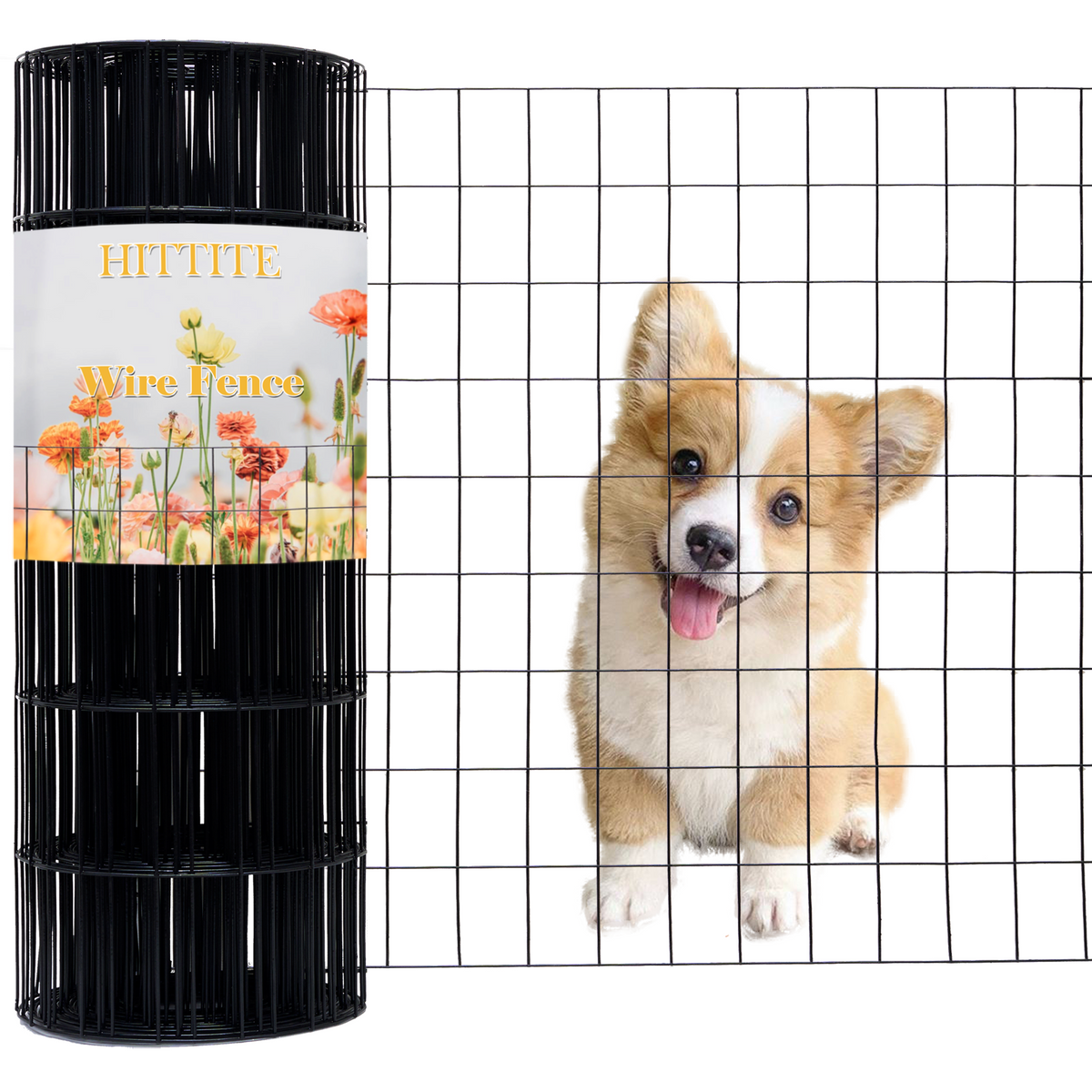 HITTITE Black PVC Coated Welded Wire Fencing 60in x 50ft 2 inch x 3
