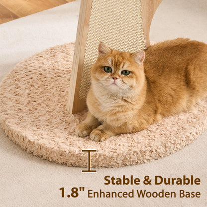 Hittite Aesthetic Flower Cat Tree Tower with Scratching Post for Indoor Cats, 48" Modern Cat Tree with Wood Sculpted Branch, Flower Cat Beds, Scratching Board & Interactive Squeaky Toy