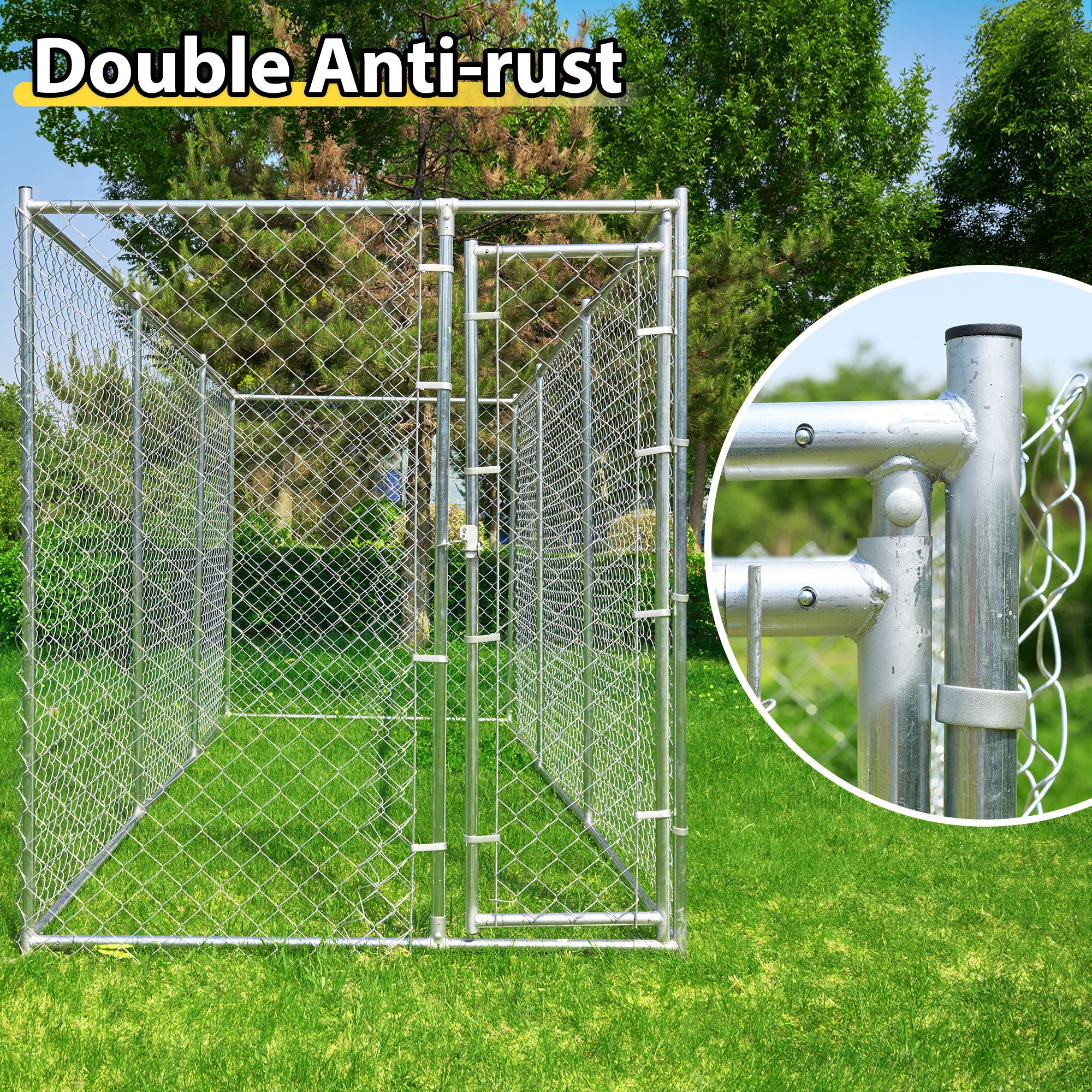 HITTITE 10x10x6 Large Dog Kennel Outdoor Heavy Duty Outside Dog Cage