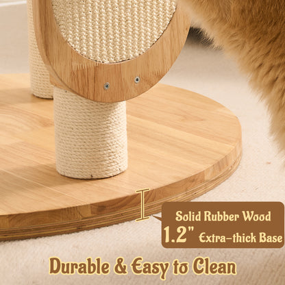 Modern Solid Wood Cat Tree for Indoor Cats Up to 15lbs, 49" Tall Cat Tower with Scratching Posts & Scratcher, Large Cat Bed, Hammock, Capsule Nest, Dangling Ball, Multi-Level Cat Furniture
