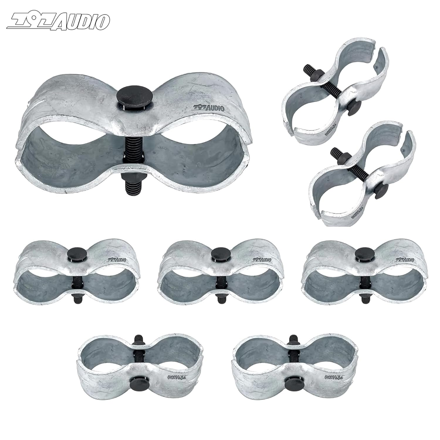 797Audio 8PCS Panel Clamps,Chain Link Fence Parts,Dog Kennel For Round Pipe Frame With 1-5/8"/42mm Diameter,Galvanized Fence,Chain-Link Hardware For Dog Run,Saddle Clamp For Kennel (8 Set)