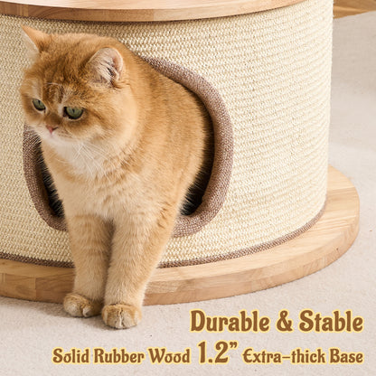Kicari 64.2" Solid Wood Cat Tree Tower for Indoor Cats, Multi-Level Modern Cat Furniture with 20" Condo, Interchangeable Hammock & Capsule Bed, Chunky Scratching Posts for Active Cats up to 12 lbs