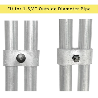 797Audio 8PCS Panel Clamps,Chain Link Fence Parts,Dog Kennel For Round Pipe Frame With 1-5/8"/42mm Diameter,Galvanized Fence,Chain-Link Hardware For Dog Run,Saddle Clamp For Kennel (8 Set)