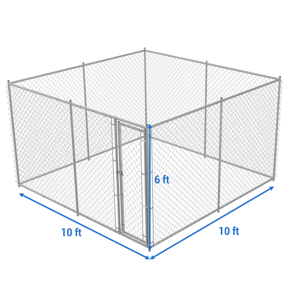 HITTITE 10x10x6 Large Dog Kennel Outdoor, Heavy Duty Dog Cage with Sec