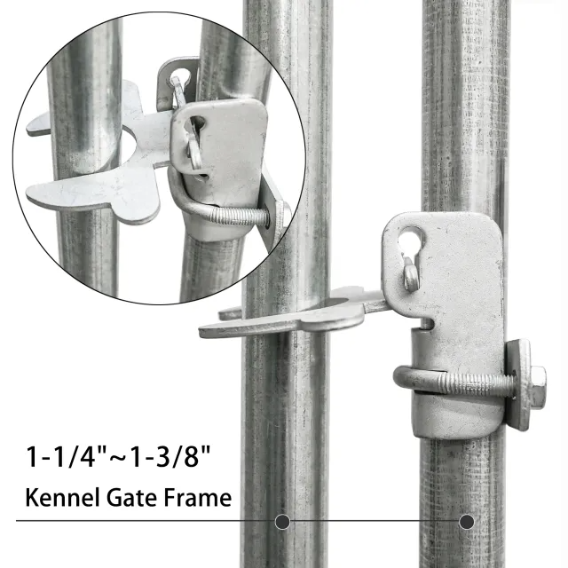 HITTITE 1-3/8&quot; Kennel Gate Latch Butterfly latches, Chain Link Fence Gate Latch Lock for Dog Kennels and Kennel Panels from 1-1/4&#39;&#39; to 1-3/8&quot; Kennel Gate Frame